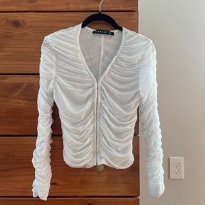 Lioness White Mesh Longsleeve Tee